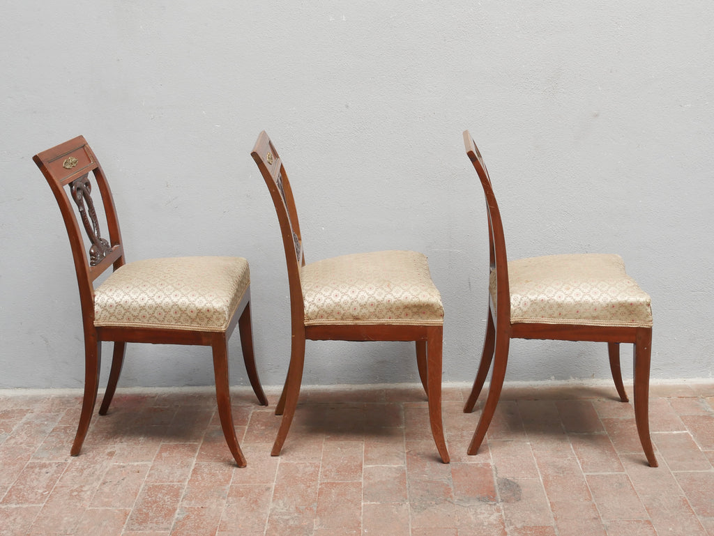 3 STK. SEHR AUSSERGEWÖHNLICHE BIEDERMEIER STÜHLE UM 1820