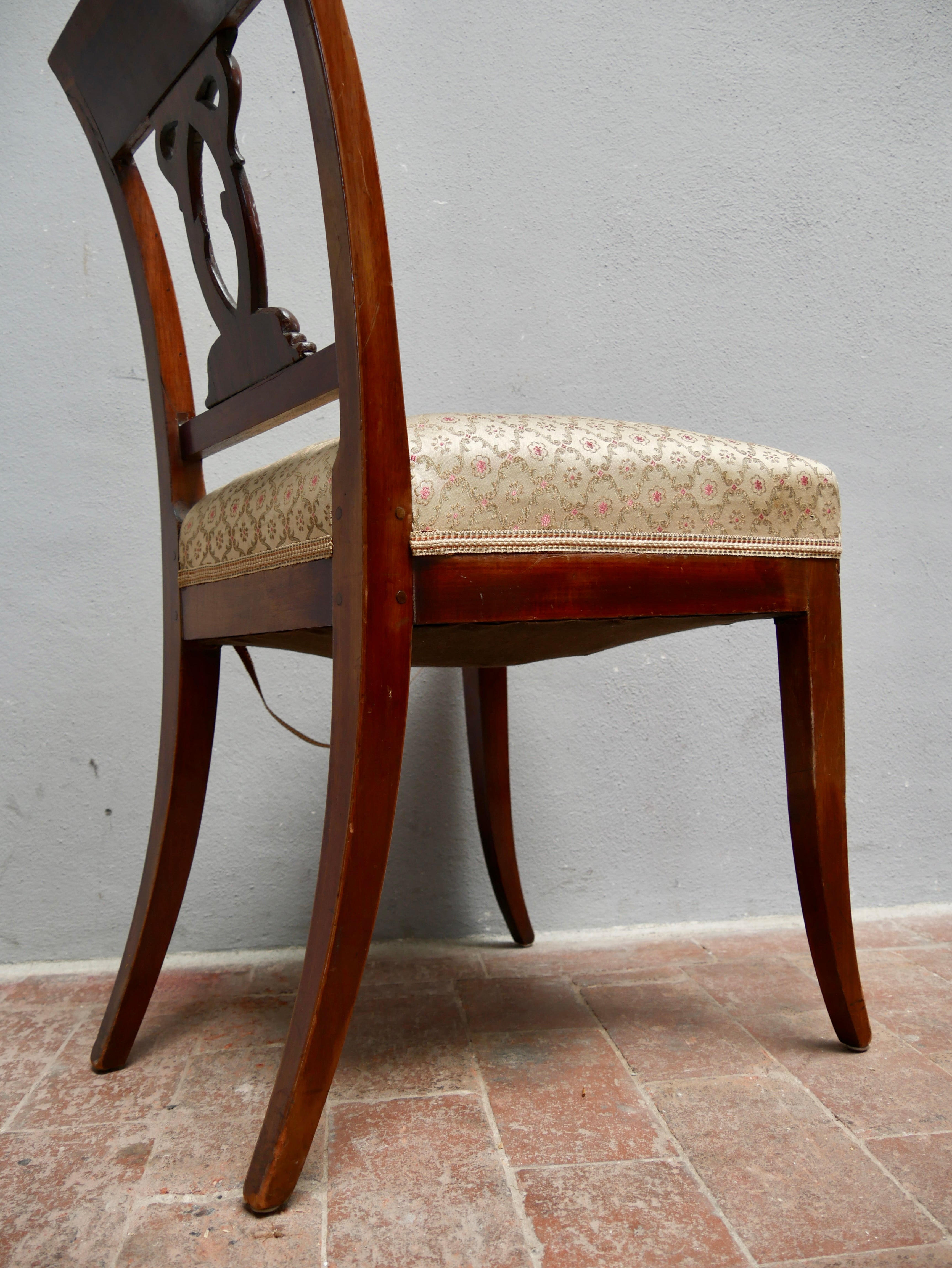 3 STK. SEHR AUSSERGEWÖHNLICHE BIEDERMEIER STÜHLE UM 1820