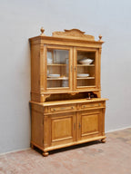 SEHR SELTENES JUGENDSTIL BUFFETT ANRICHTE VITRINE MIT AUFSATZ WEICHHOLZ RESTAURIERT