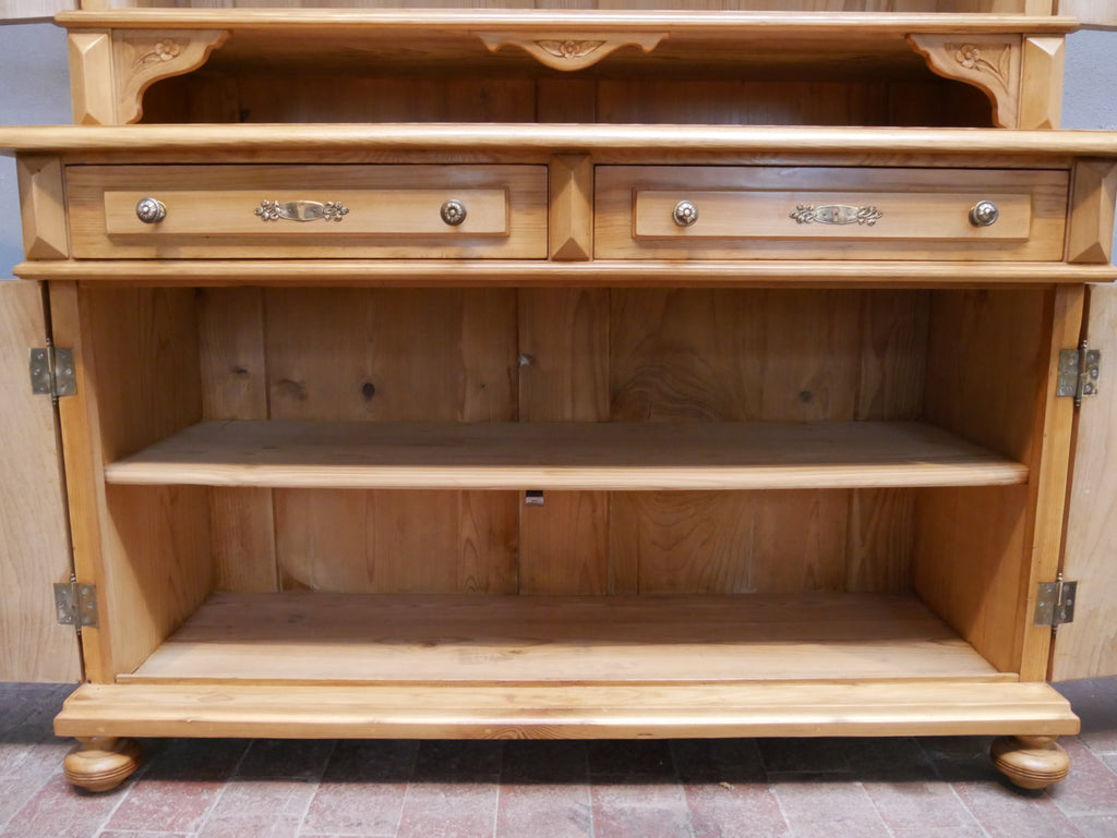 SEHR SELTENES JUGENDSTIL BUFFETT ANRICHTE VITRINE MIT AUFSATZ WEICHHOLZ RESTAURIERT