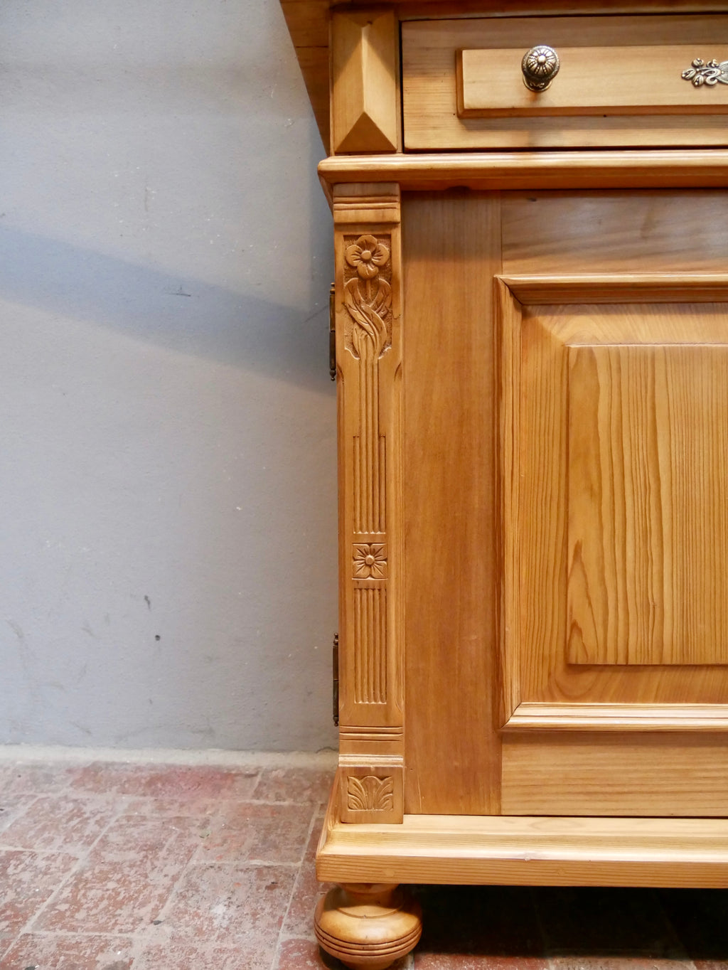 SEHR SELTENES JUGENDSTIL BUFFETT ANRICHTE VITRINE MIT AUFSATZ WEICHHOLZ RESTAURIERT