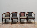 Vorderansicht aller 4 Sühle Jugenstil der Firma Thonet Wien