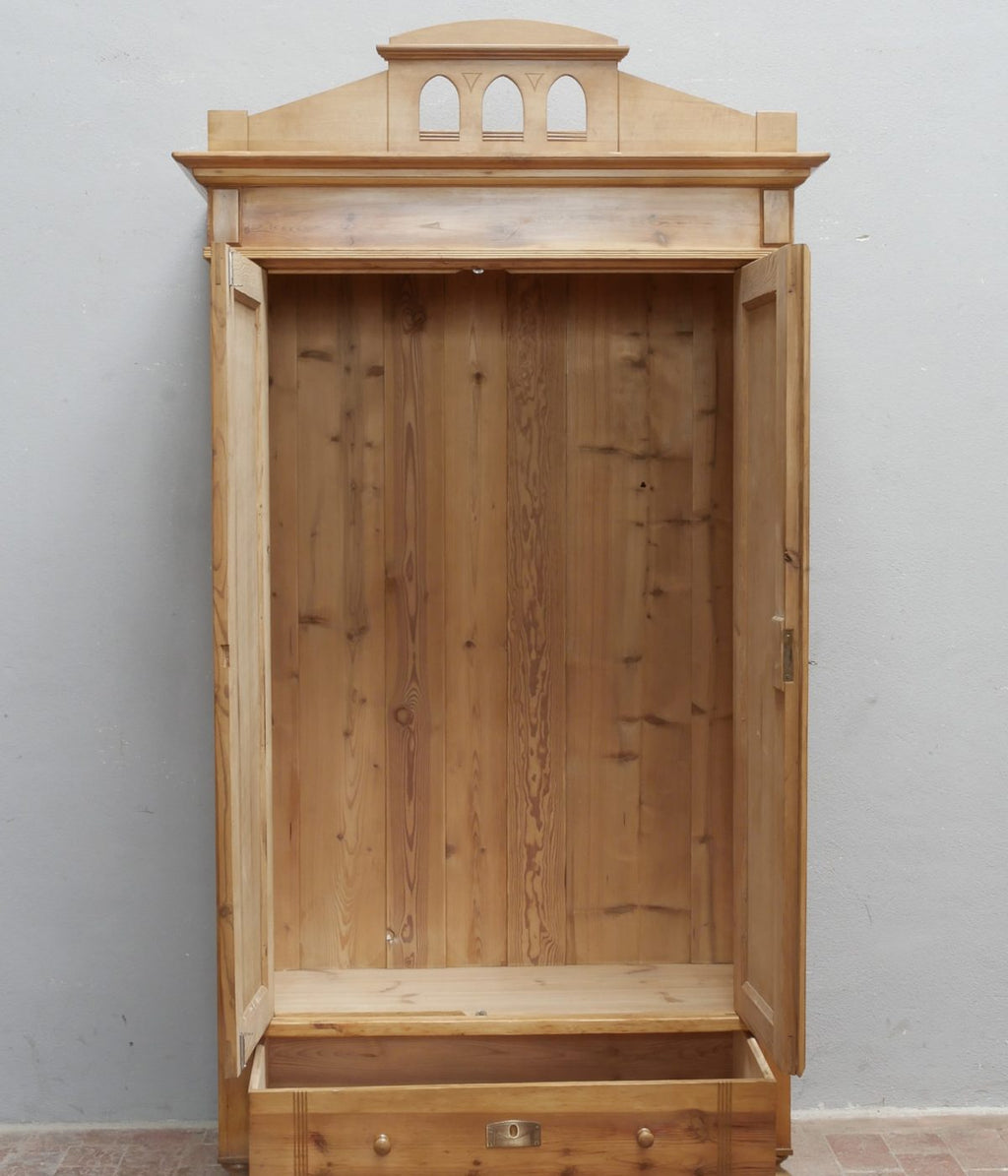 WUNDERSCHÖNER JUGENDSTIL KLEIDERSCHRANK UM 1910 WEICHHOLZ RESTAURIERT
